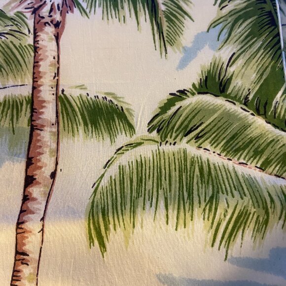 Pottery Barn Coastal Duvet & Shams Set F/Q Palm Scene - Picture 5 of 10